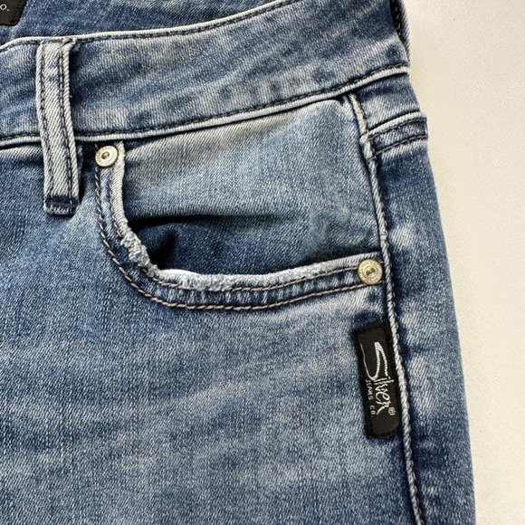 Silver Jeans Avery Straight Womens Faded Blue Wash Women's Denim 30x32 Stretch - Picture 6 of 12